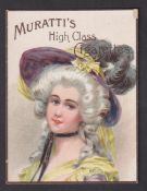 Cigarette card, Muratti, Advertisement Card, 'L' size, type card, brown border, 88mm x 66mm, RB113/
