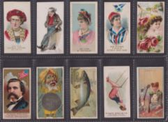 Cigarette cards, USA, Duke's, ten type cards, Actors & Actresses (1), The Terrors of America (1),