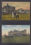 Postcards, 3 printed postcards featuring St Andrews Golf Course; 'Royal & Ancient Club House'
