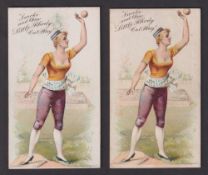 Cigarette cards, USA, Geo. F. Young & Bro., Baseball Scenes - Girl Players, 'Little Rhody' on