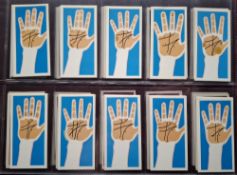 Cigarette cards, Carreras Black Cat, 8 sets; Palmistry, Kings & Queens, Flowers, Sport Fish, British