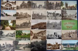 Postcards, Wiltshire, a collection of approx. 100 cards, mainly printed views of towns and