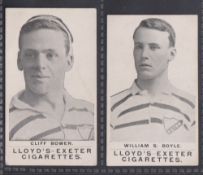 Cigarette cards, H.C. Lloyd, Devon Footballers & Boer War Celebrities, two cards, both