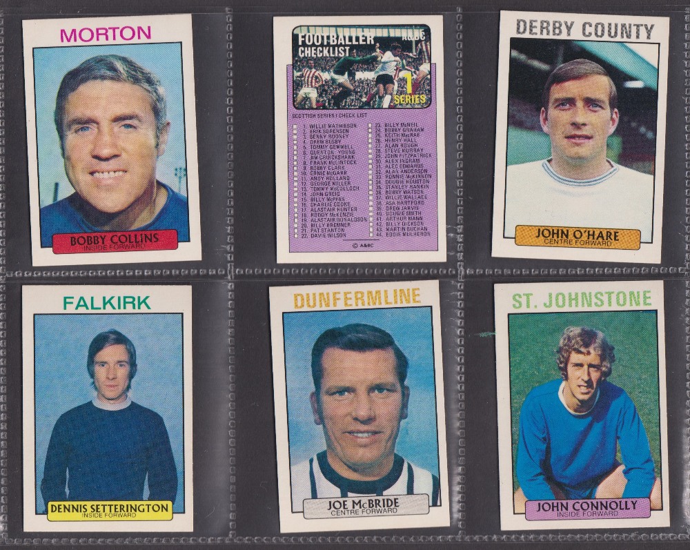 Trade cards, A&BC Gum, Footballers Purple back 1971 Scottish 1st series 1-73, including Alex - Image 3 of 4