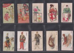 Cigarette cards, Japan, Kimura, 15 different cards from various series inc. Japanese Game with Inset