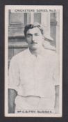 Cigarette card, Anon, Cricketers Series, type card, no 3 Mr C.B. Fry, Sussex (gd) (1)