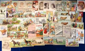 Trade cards, USA, The Domestic Sewing Machine Co, a collection of approx. 50 early advertising
