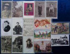 Postcards, Scouts, a mixed selection of 16 cards inc. comic (WW1 themes by Spurgin and Frank