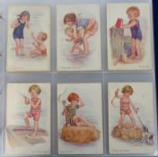 Postcards, Children, a selection in modern album of approx. 160 illustrated cards of children,