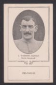 Football postcard, C. Thomson, Sunderland & Scotland, a printed card with oval portrait & details