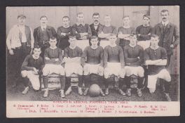 Football postcard, Woolwich Arsenal, a black & white printed card showing the 1904-05 team with