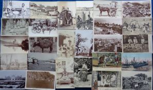 Postcards, India, a selection of pre partition India, with 50+ cards, many RPs inc. Gharrial