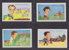 Trade cards, Clevedon Confectionery Sporting Memories, 4 cards numbers 7 Len Hutton, 8 John Surtees,