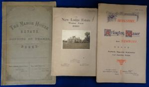 Ephemera, Sale Particulars, Berkshire and Buckinghamshire, 6 large format items to comprise, Manor