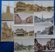 Postcards, Essex, a Thaxted selection of 10 cards with 9 RPs inc. The Old Windmill, town from mill
