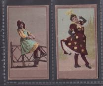 Cigarette cards, Muratti, Beauties 'CHOAB' (Black back), two cards, ref. H21, pictures nos 31 &