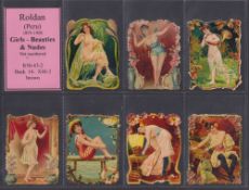 Cigarette cards, Peru, Roldan, Girls - Beauties & Nudes, diecut edges, 'L' size, 70 different