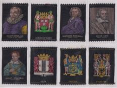 Tobacco silks, Turmac, Dutch Celebrities, Arms etc, 'M' size, (set, 74 silks) (vg)