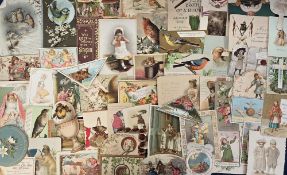 Ephemera, Greetings Cards, approx. 350 cards to include die-cut, embossed, mechanical (1), de la Rue