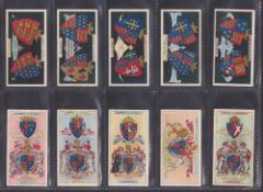 Cigarette cards, 3 sets; Lambert & Butler Arms of Kings & Queens England, Churchman History &