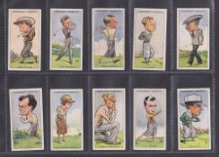 Cigarette cards, Churchman Prominent Golfers standard sized (set 50 cards) including Bobby Jones (