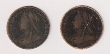 Cigarette cards, Lockyer & Co, Facsimile of Queen Victoria Penny, circular, 31mm diameter, two cards