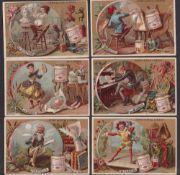 Trade cards, Liebig, The Fine Arts I, ref. S107, Italian edition (set, 6 cards) (gd)