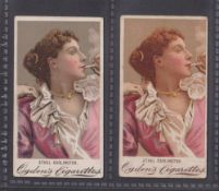 Cigarette card, Ogden's, Actresses ('No Glycerine'), two type cards, both Ethel Carlington, one