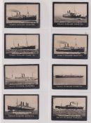 Cigarette cards, Malta, Cousis, Warships & Liners (Excelsior) 'M' size, 17 cards (some with pencil