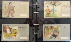 Postcards, Comic, a modern album of 145+ cards to include ethnic, write-aways, u/b, many early,