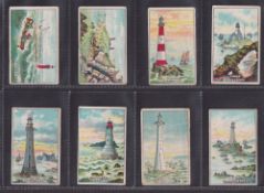 Cigarette cards, Hill's, Lighthouse Series (With frame line) (set, 30 cards) (fair/gd)