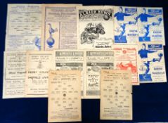 Football programmes, thirteen 1940's programmes inc. Leicester City v Coventry & v Nottingham Forest
