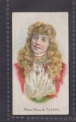 Cigarette cards, Taddy Royalty Actresses & Soldiers type card Miss Nellie Farren (crease top right