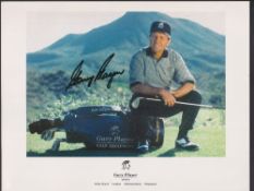 Golf autograph, Gary Player, a colour promotional card, 11