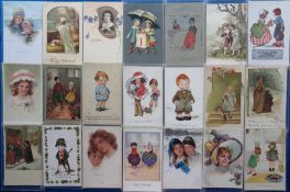 Postcards, Children, a collection of 42 illustrated cards of children. Artists include Miller,