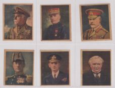 Tobacco silks, Hill's, Great War Leaders, Series 10, 'L' size (set, 23 silks) (no 11 with stain to