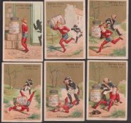 Trade cards, Liebig, Theft I, ref. S135, French edition (set, 6 cards) (some foxing to backs, gen.