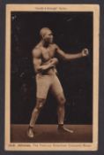 Boxing postcards, Health & Strength Series, Boxers, nine different postcards, Jack Johnson (some