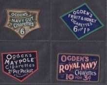 Tobacco ephemera, Ogden's, 4 attractive shaped cardboard retail box advertising miniature signs, all