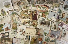 Ephemera, a collection of approx. 300 cards to include die-cut and deckle edged. Subjects include