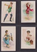 Cigarette cards, USA, Kimball, four 'X' size type cards, Beautiful Bathers (1, Brighton),