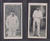 Cigarette cards, Anon, Cricketers Series, two cards, no 4 R. Abel & no 17 Mr D.L.A. Jephson, both