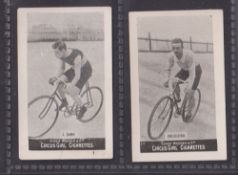Cigarette cards, Cohen Weenen & Co, Heroes of Sport, Cyclists, two cards, J. Camp & Dalgleish (