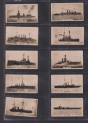 Cigarette cards, Malta, Cousis, Warships (White Border), 71 cards (most with heavy foxing to