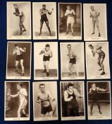 Boxing postcards, a collection of twelve photographic postcards from the Beagles Famous Boxers