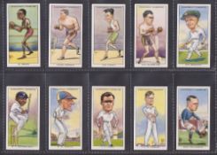 Cigarette cards, Churchman Sporting Celebrities (set 50 cards) including Walter Hagen, Donald
