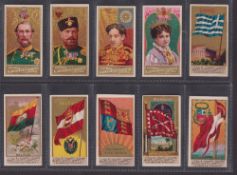 Cigarette cards, USA, Allen & Ginter, 10 type cards, World's Sovereigns (4, King of Denmark, Czar of