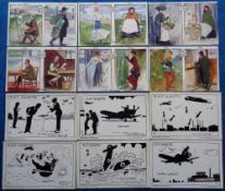 Postcards, a part set of 6/12 cards from the RAF Silhouettes series published by Photochrom nos.