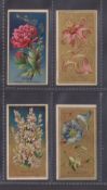 Cigarette cards, USA, Goodwin & Co, Flowers, four cards, Peony, Tiger Lily, Tuberose & Morning Glory
