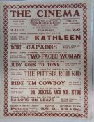 Entertainment, 8 large Cinema advertising posters from the 1940s, all for 'The Cinema' in